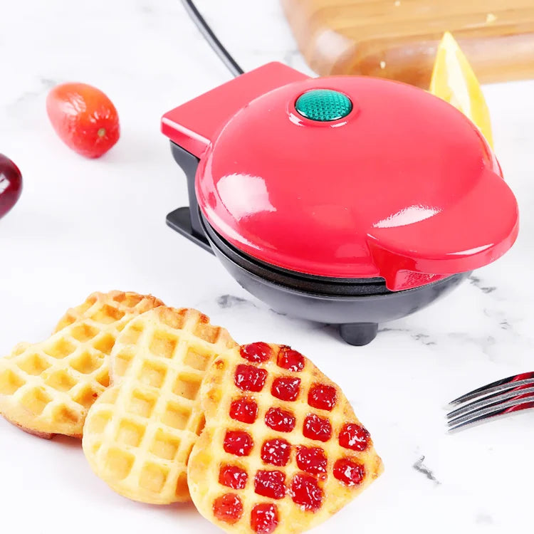 Electric Waffle Machine Portable Home Breakfast Machine Waffle Maker Breakfast Love Heart Shaped Waffle Maker Cooking Appliance.