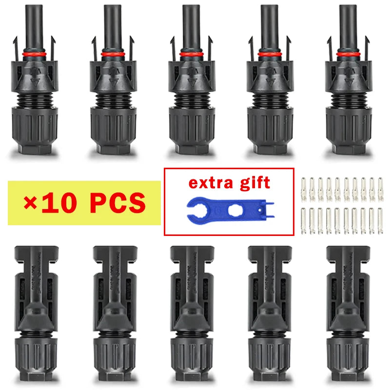 400/200/100/40/20/10 Pcs Photovoltaic Solar Connector 1000V30A Wholesale Panel Connectors Kit for PV/MC Cable 2.5/4/6mm²