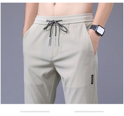 New Spring Summer Men's Casual Pants Slim Pant Straight Thin Trousers Male Fashion Stretch Khaki Jogging 28-38.