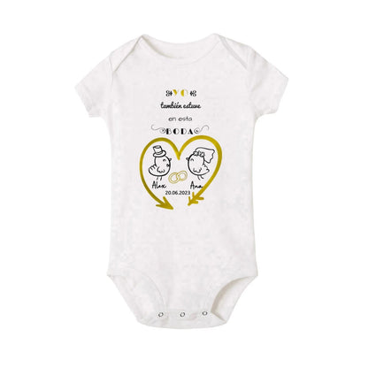 Personalisierter Baby-Body „I Also Attended The Wedding“, individueller Name, Baby-Overall, Hochzeit, Kleinkind, Kleinkind, Junge, Mädchen, Strampler, Outfits.