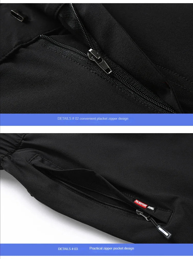 Ice Silk Men's Summer Pants Elastic Waist Straight Leg Trouser Male Quick Dry Big Size Large Plus Stretch 6XL 7XL Work Outdoor