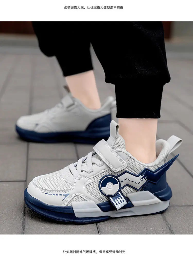 Pokemon Pikachu Children Sports Shoes Spring and autumn Fashion Anime Boy Sneakers Student Breathable Non-slip Running Shoe.