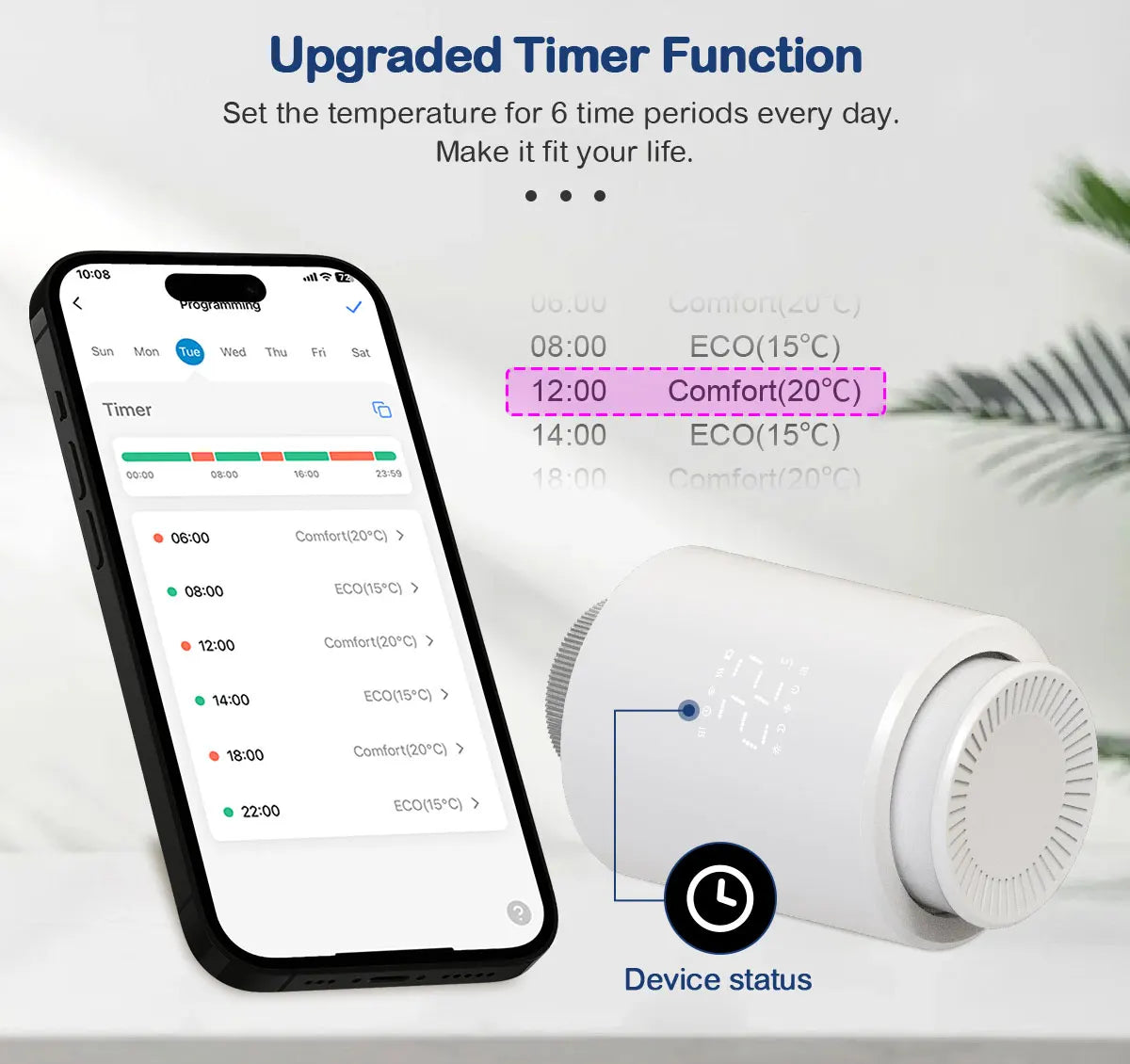 Smart Thermostat TRV Radiator Valve Zigbee/WiFi Tuya Actuator Head Remote Temperature Controller Voice Control Alexa Google Home.