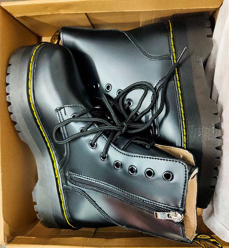 Autumn Winter Fashion Round Toe Lace-up Shoes Womens Boots Zip Ankle Boots For Women High Heels Basics Casual.