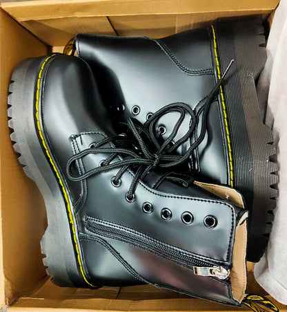 Autumn Winter Fashion Round Toe Lace-up Shoes Womens Boots Zip Ankle Boots For Women High Heels Basics Casual.