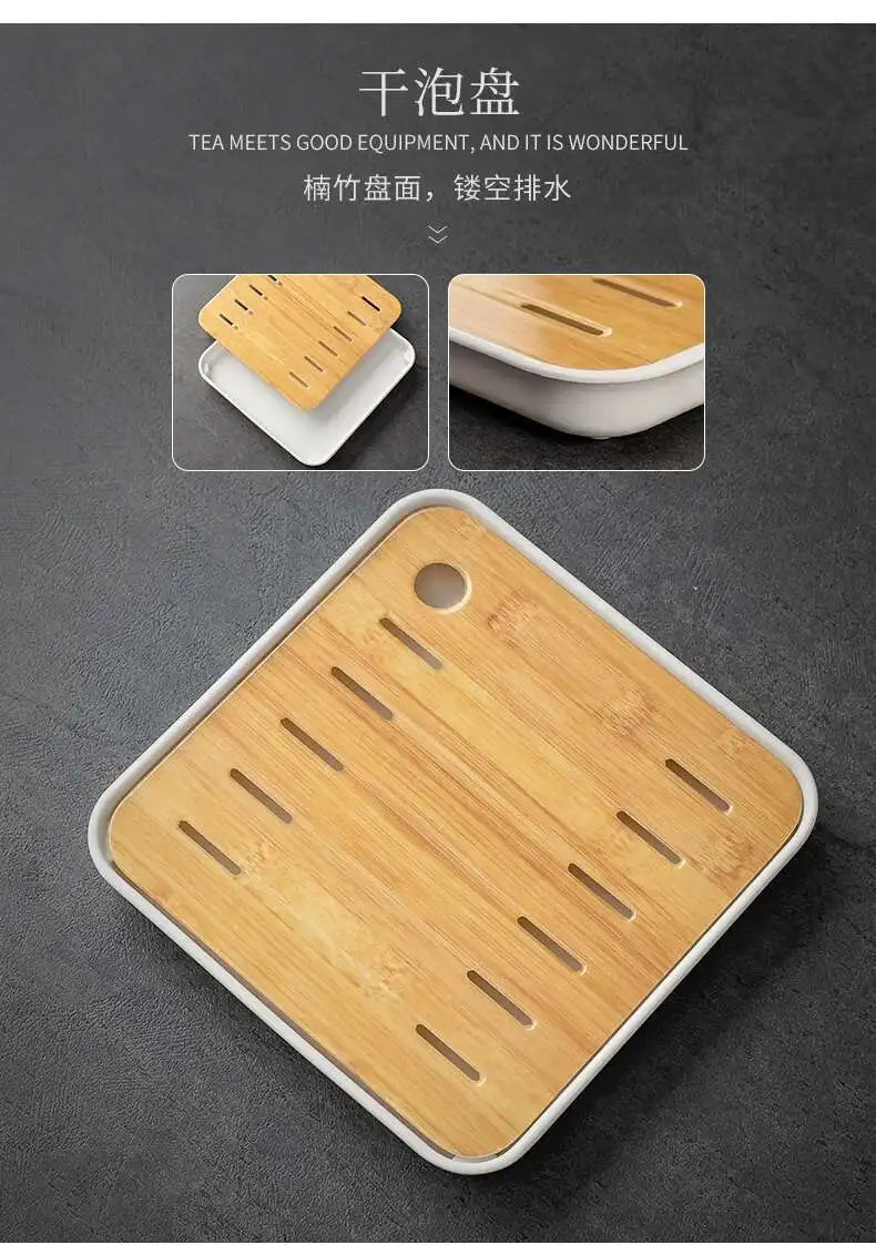 1 gaiwan 4 cups 1 teaboad Ceramic kungfu tea set household  one cover bowl four cups living room kungfu office reception.