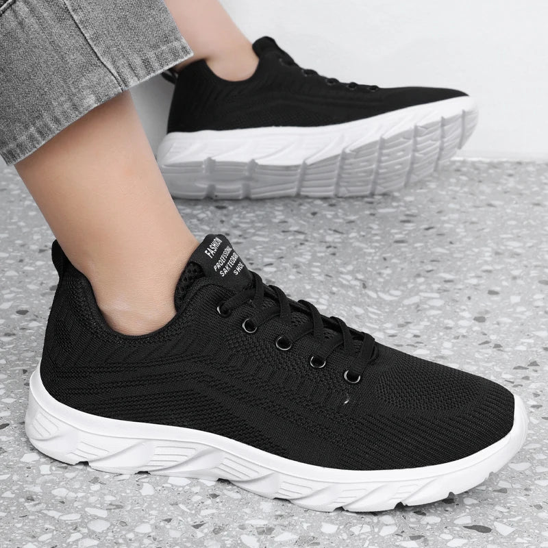 Men's Trendy Lace Up Knit Sneakers Casual Outdoor Athletic Running Walking Gym Shoes.