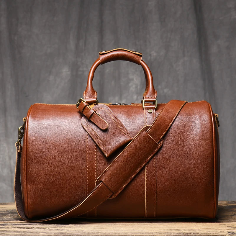 Vintage Herren Reisetasche klassische Business Umhängetasche Kopfs chicht Rindsleder Weekender Sporttasche Leder handtasche für Ehemann Geschenk
