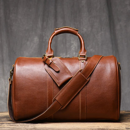 Vintage Herren Reisetasche klassische Business Umhängetasche Kopfs chicht Rindsleder Weekender Sporttasche Leder handtasche für Ehemann Geschenk