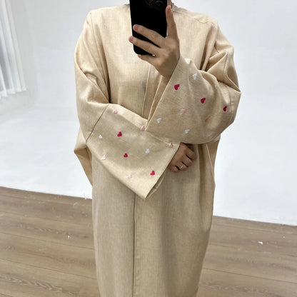 2025 Ramadan Eid Open Butterfly Moon Heart Modest Kimono Abaya Dubai Turkey Muslim Dress Abayas for Women Kaftan Kebaya Caftan.
