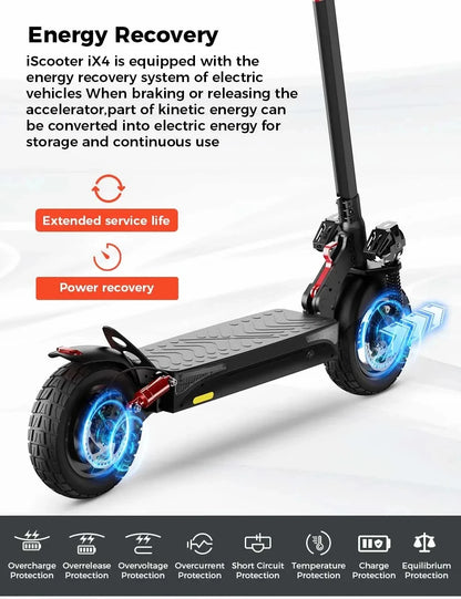 iScooter ix4 Foldable Adult Electric Scooter E-Scooter 45 KM/H Electric Kick Scooter 800W Skateboards 48V 15Ah Kickboard.