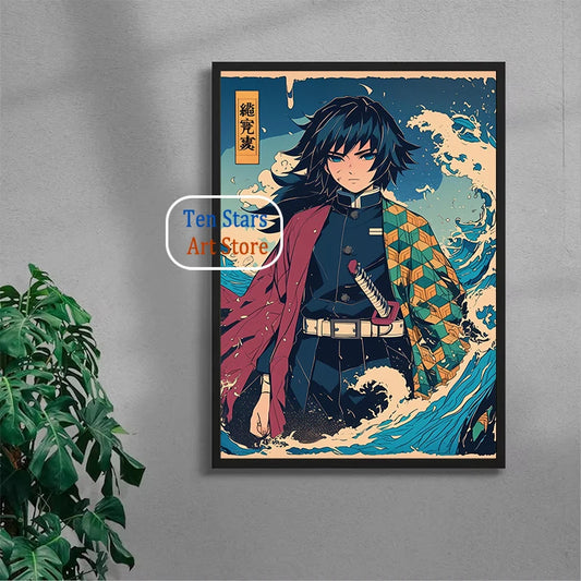 Tanjiro Kamado Nezuko Kamado Inosuke Shinobu Kocho Demon Slayer Poster Canvas Painting Wall Pictures Home Room Decor Anime Gifts.