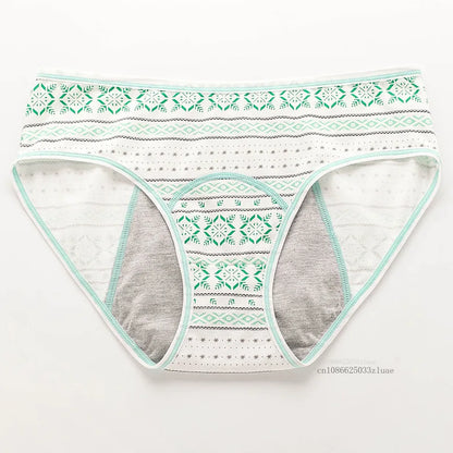 Menstrual Panties Leakproof Ladies Menstrual Pants Women's Cotton Briefs Teenager Student Mid Waist Panties for Menstruation.