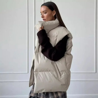 Talenza Damen-Weste aus Baumwolle, neu, ärmellos, sportlich, lässig, einfarbig, Winter, warme Weste, Jacke, Weste, Damen-Baumwolljacke