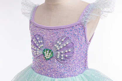 Mädchen elegante Regenbogen Prinzessin Kleid mit Bowknot Flatter Trim Mesh Kleid Tutu Kleid für Party, Performance Tutu Kleid