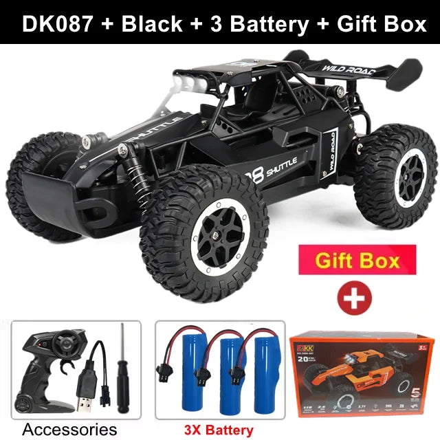 Remote Control Car RC Drift Racing 1:16 Vehicle Off Road Alloy 2.4G Radio High-Speed Trucks With LED Light Climbing Gift Kid Toy