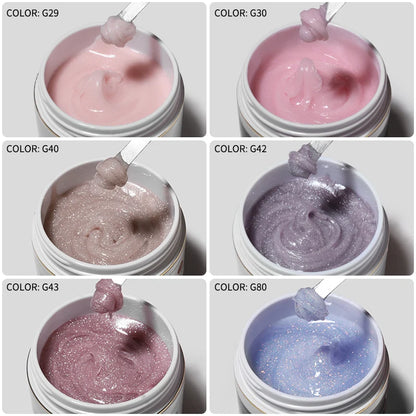 MSHARE 50g/250g Shimmer Pink White Acrylic Gel TPO Free Glitter Shiny Extension Acryl Hard Gel Nails Sculpting Construction.