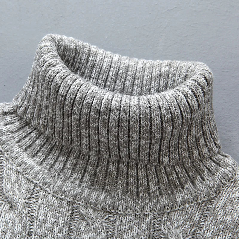 Twist Sweater Men's Turtleneck Pullovers High Neck Loose Winter Korean  Fashion Trendy Thick Warm White Sweater knitted.