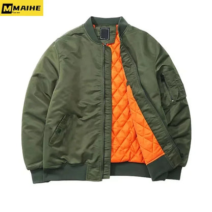 2023 New MA1 Pilot Bomb Jacket Men's Autumn and Winter Thickened Baseball Suit Casual Coat Men's Military Windproof Jacket Men's.