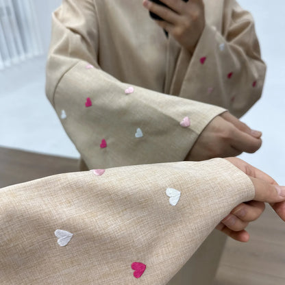 2025 Ramadan Eid Open Butterfly Moon Heart Modest Kimono Abaya Dubai Turkey Muslim Dress Abayas for Women Kaftan Kebaya Caftan.