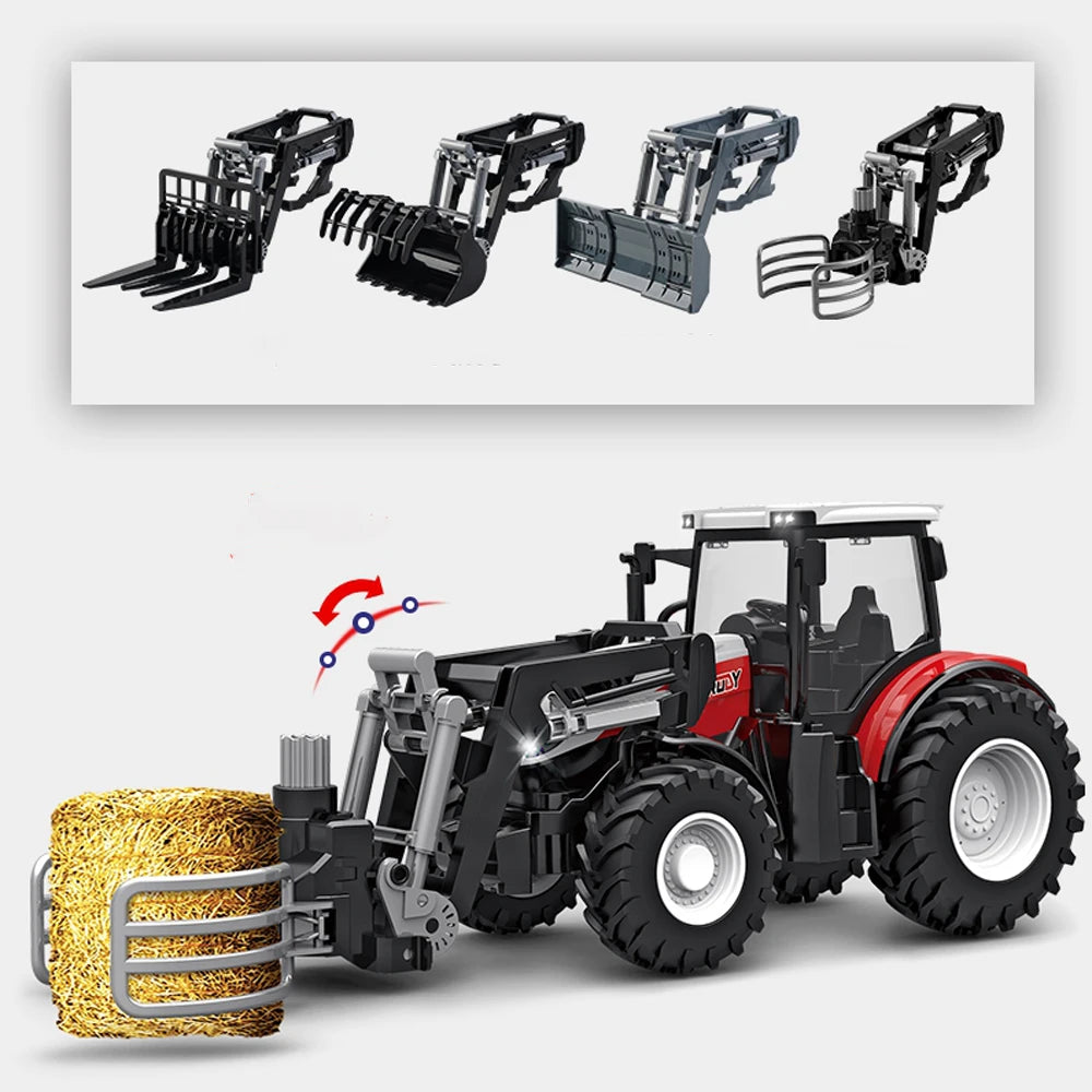 Remote Control Tractor RC Farm Truck Car Trailer 2.4G Farming Simulator Truck Miniature Farm Vehicle Toys Model Children Boy.