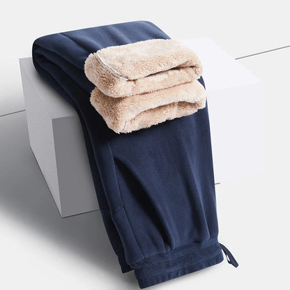 YJKVUR Unisex 2025 Winter New Oversize Pants Men Women Warm Fleece Liner Drawstring Trousers Casual Comfortable Gym Sweatpants.