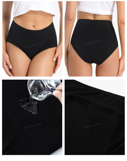 3 PCS Cotton Menstrual Panties Women Lot Leak Proof Period Underwear Heavy Flow 4 Layer Menstrual Cycle Absorbent Underwear Pack.