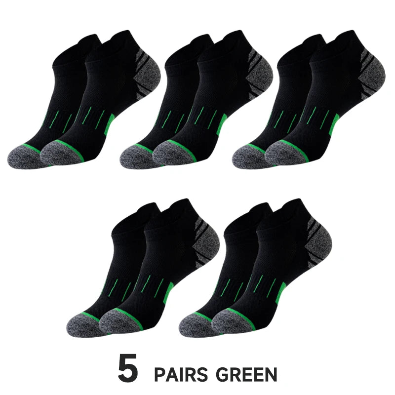 5 Pairs Socks Men's Short Socks Sweat Absorbent and Odorous Basketball Socks Running Sports Socks Breathable Mesh Men's Socks