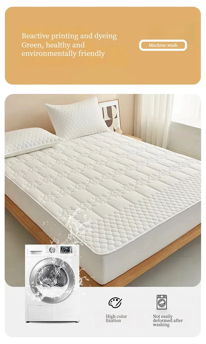WASART King Size Double Bed Quilted Waterproof Mattress Protector Cover Elastic Fitted Sheet Protection Pad Thick Bedspread 150.