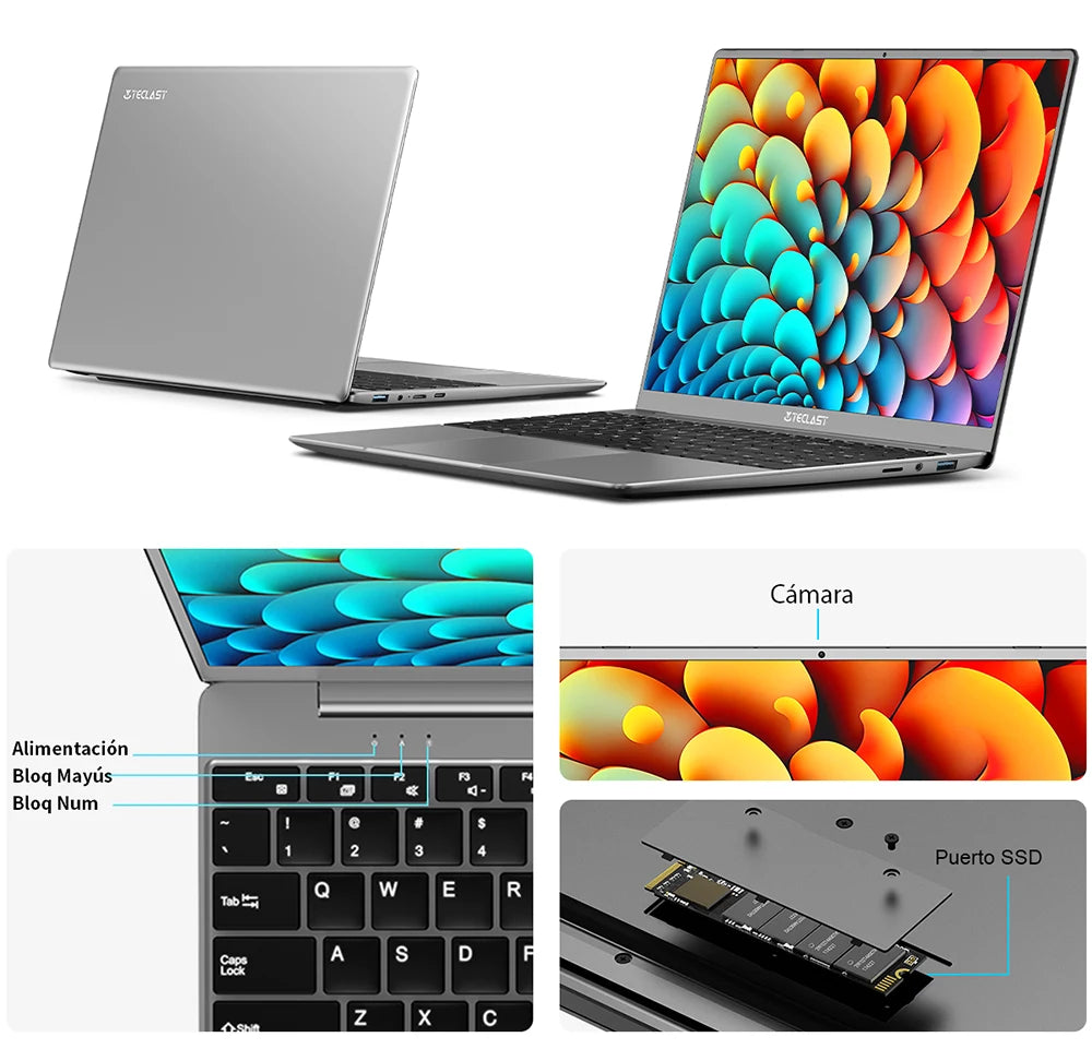 【New】Teclast F16Pro Laptop 15.6 Inch 1920X1080, 12Gb / 16Gb Ram, 256Gb / 512Gb Rom, Backlit Keyboard, for Intel N95, Mini-Hdmi