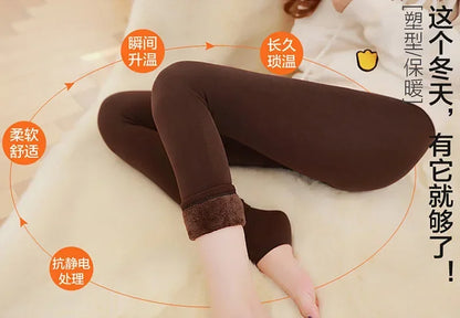 Women Winter Warm Tights Plus Size Pantyhose Thick Velvet Cashmere Fashion Colorful Tights Nylon Stretch Black Sexy High Tights