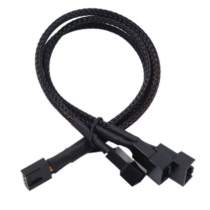 New 4 Pin Pwm Fan Cable 1 To 4/3/2/1 Ways Splitter Black Sleeved 27cm Extension Cable Connector Pwm Extension Cables.