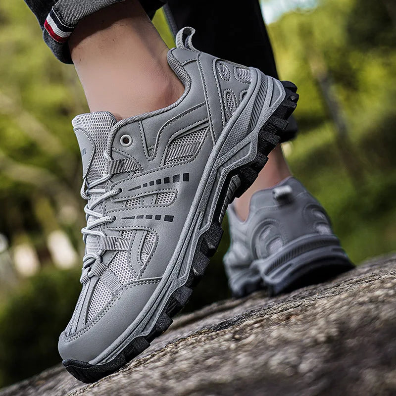 Men‘s Waterproof Hiking Shoes Outdoor Trainers Lace-up Climbing Shoes Women Trekking Sneakers Anti-slip  Tactical Sneaker