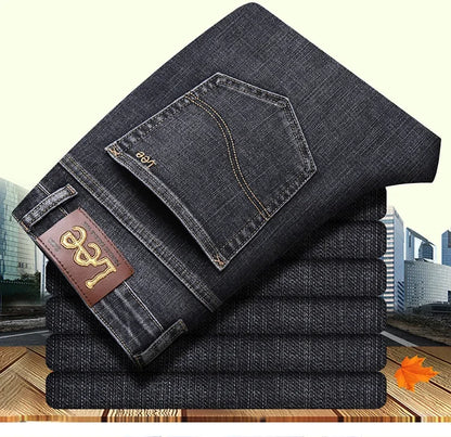 Lee Dex Jeans Herren Herbst/Winter Dicke, gerade Beine, lockere Passform, lässige Business-Hose, schlankmachend, glättet Ihre Silhouette-Hose.