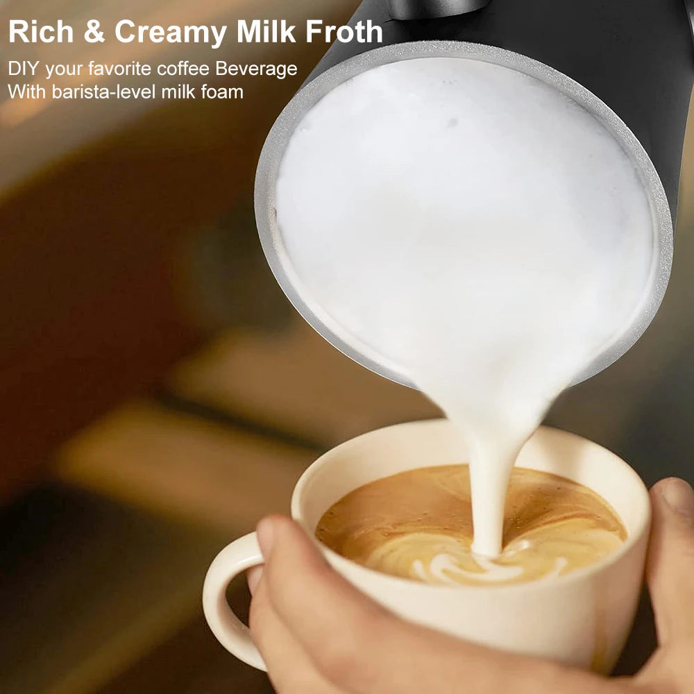 Electric Milk Frother Automatic Rotary Foamer for Coffee Cappuccino Latte 4 in 1 Hot and Cold Foam Maker Milk Frother Foamer.