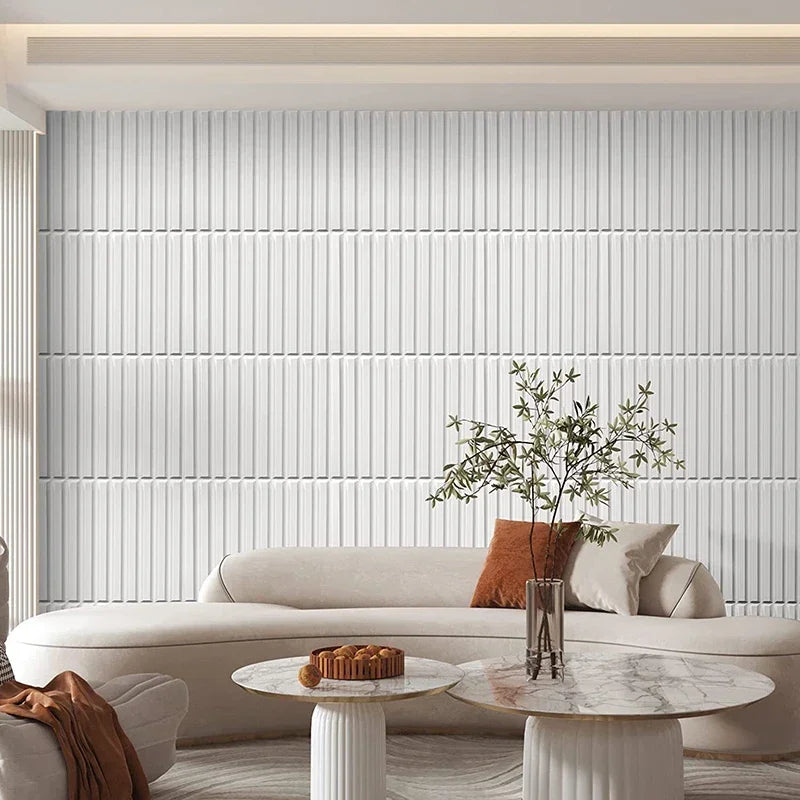 12 piece/3m² /50cm Decorative Textured PVC 3D Wall Panel 3D wall sticker Interior Wall Decor Living Room Bedroom in White/Black