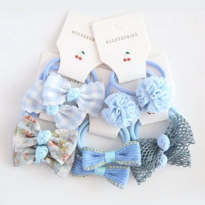 10Pcs/Lot, Elastic Hair Bow Clips for Children, Children's Headwear Hair Accessories for girls, Cute Hair ties, Lovely Hair Rope.
