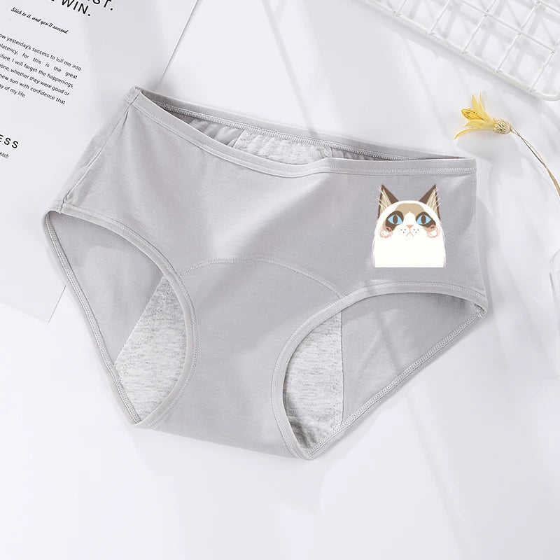 Women's menstrual briefs large flow postpartum water absorption leakproof briefs women's pure cotton menstrual briefs lingerie