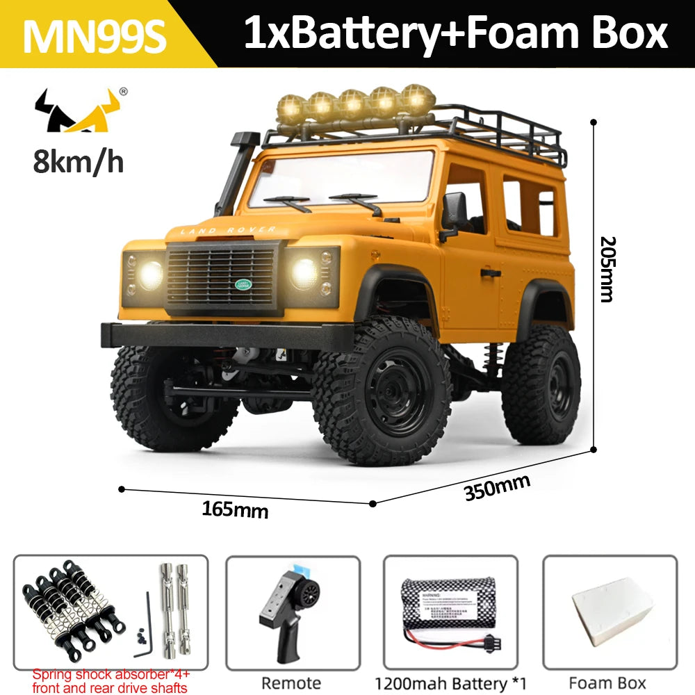 1/12 MN99s Rc Car MN Model 2.4G RTR Remote Control 4WD Off-road Climbing Crawler Defender Pickup Truck Toys for Children