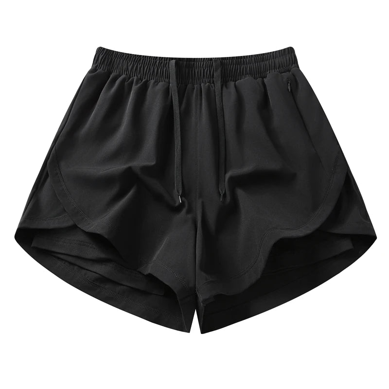 Yoga Short Pants Women Double Design Short Lightweight Comfortable Quick Dry Breathable Fitness Sport Anti-exposure Shorts Pants