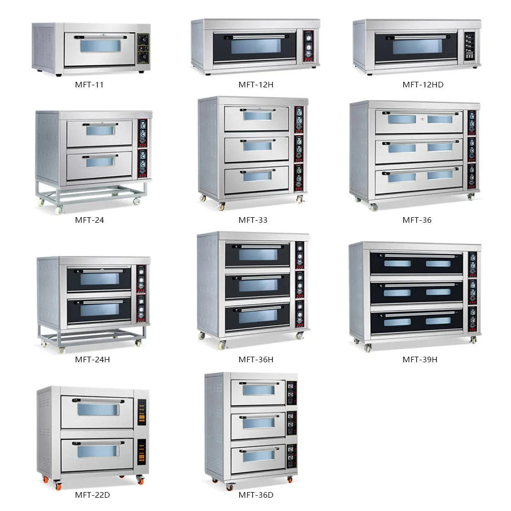 Commercial Baking Equipment 3 Deck 6 Tray Gas Electric Bakery Bread Deck Oven For Cake Pizza.