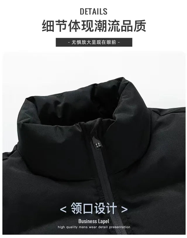 Red Bull 2025 New thick jacket, warm cotton-padded jacket, winter casual sports down jacket, stand-up collar windproof jacket.