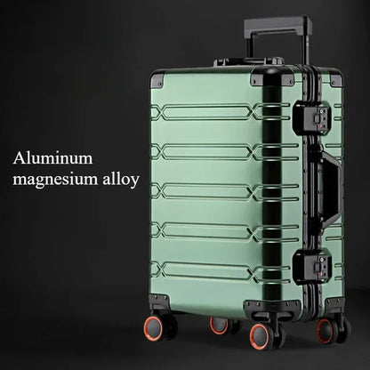 Trolley-Koffer mit großer Kapazität, Reisetasche, Reise-Koffer aus Aluminium-Magnesium-Legierung, Business-Rollgepäck