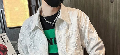 Man Coat Spring Autumn Black Jacket for Men Printed Zip V Clothing Fashion 2024 High Quality Cold Stylish Casual Luxury Designer.