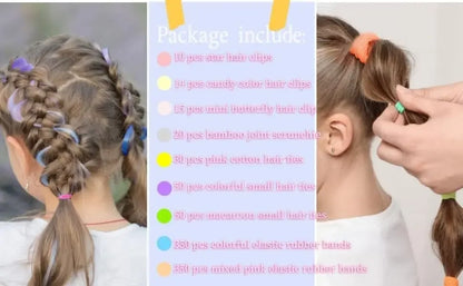 Cute Simple Children's Hair Accessories Comb Set Hair Clips Hair Bands Creative Headwear Set Kids Fashion Accessory Bundle.