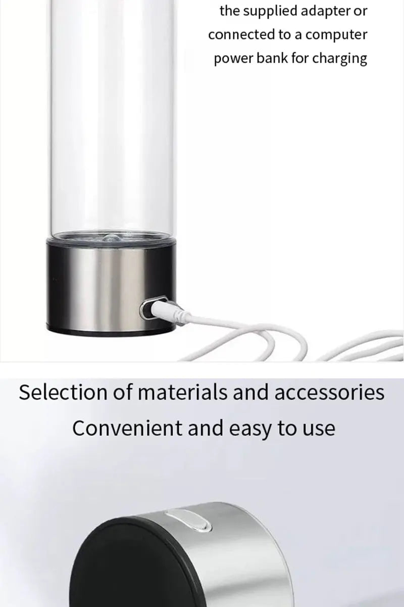 Portable Hydrogen Water Generator Alkaline Maker Water Ionizer Bottle Super Antioxidan Hydrogen-Rich Healthcare Water Cup.