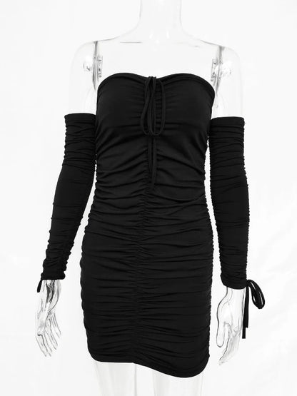 Arctic Cat Frauen Herbst Winter Verband Kleid Frauen 2022 Sexy Off Schulter Lange Hülse Dünne Elastische Bodycon Party Kleider Vestidos