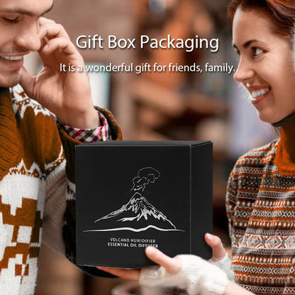 KINSCOTER Volcanic Aroma Diffuser Essential Oil Lamp 130ml USB Portable Air Humidifier with Color Flame Night Light.