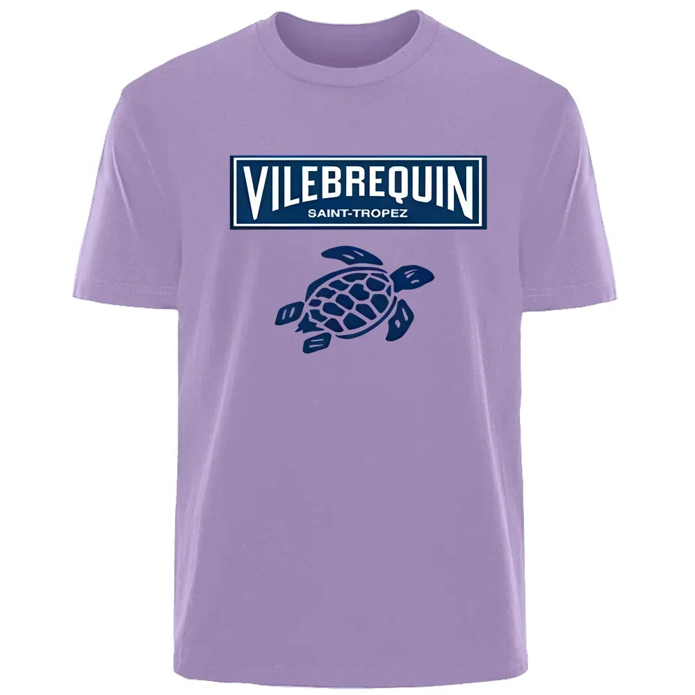 Interesting turtle outdoor travel vacation T-shirt for men, 100% pure cotton comfortable, loose and breathable top for summer.