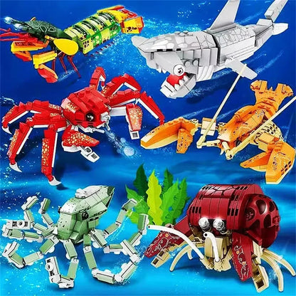 King crab Realistic Educational Ocean Creature Model Building Blocks Toys Easy Assembly,Ideal Holiday Gift for Kids Birthday.